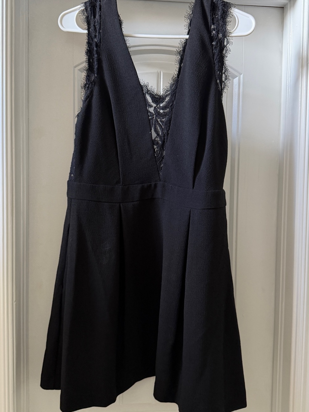 BCBGeneration Black Lace-Trim Mini Dress